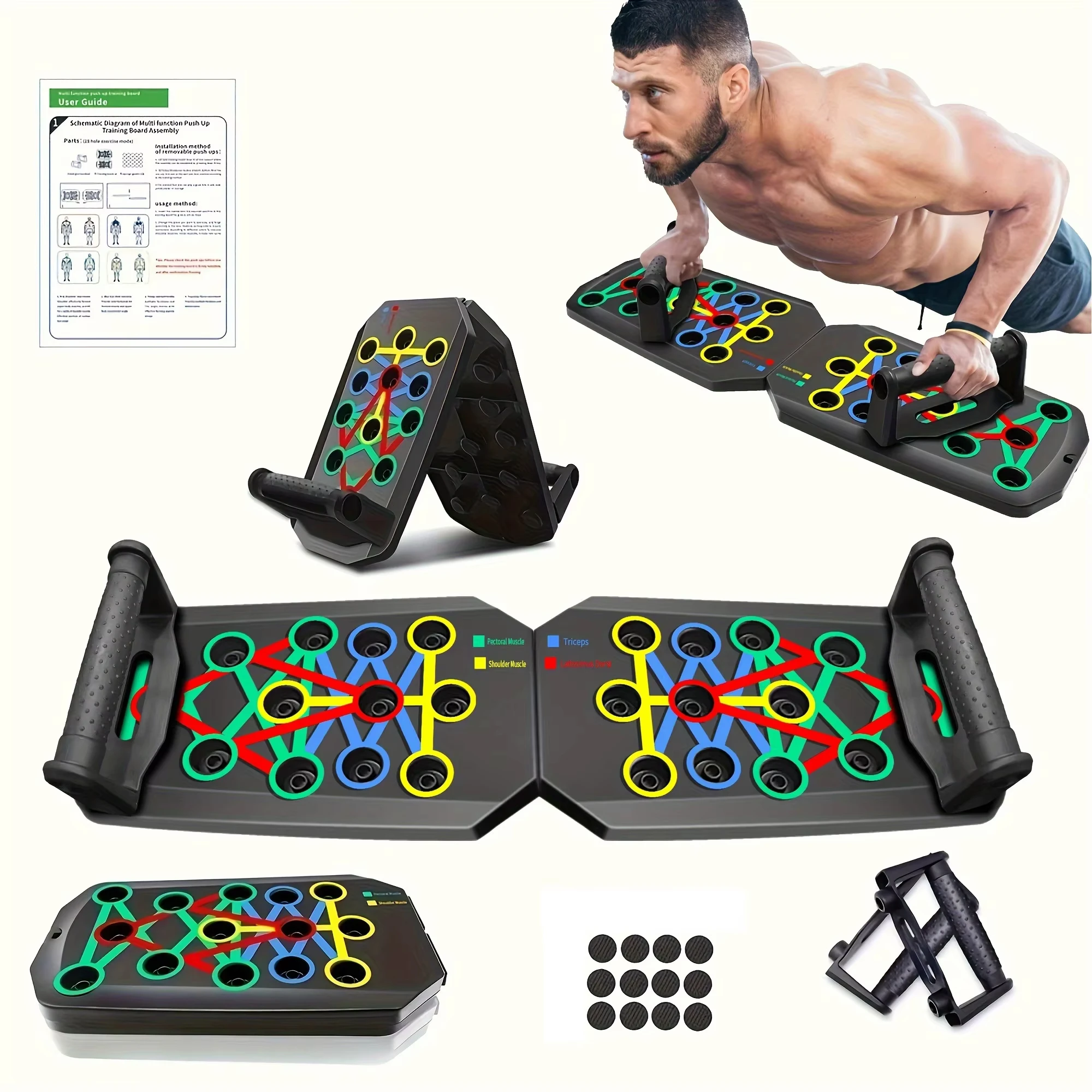 Push Up Board Foldable Multi Function - 1 قطعة: مجموعة لوح تمارين الضغط