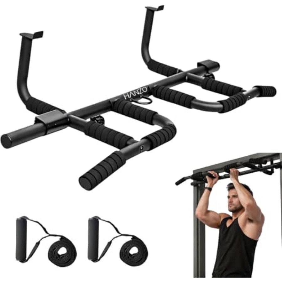 Door Pull Up Bar No Screw - مجموعة قضبان سحب للباب مع أحزمة