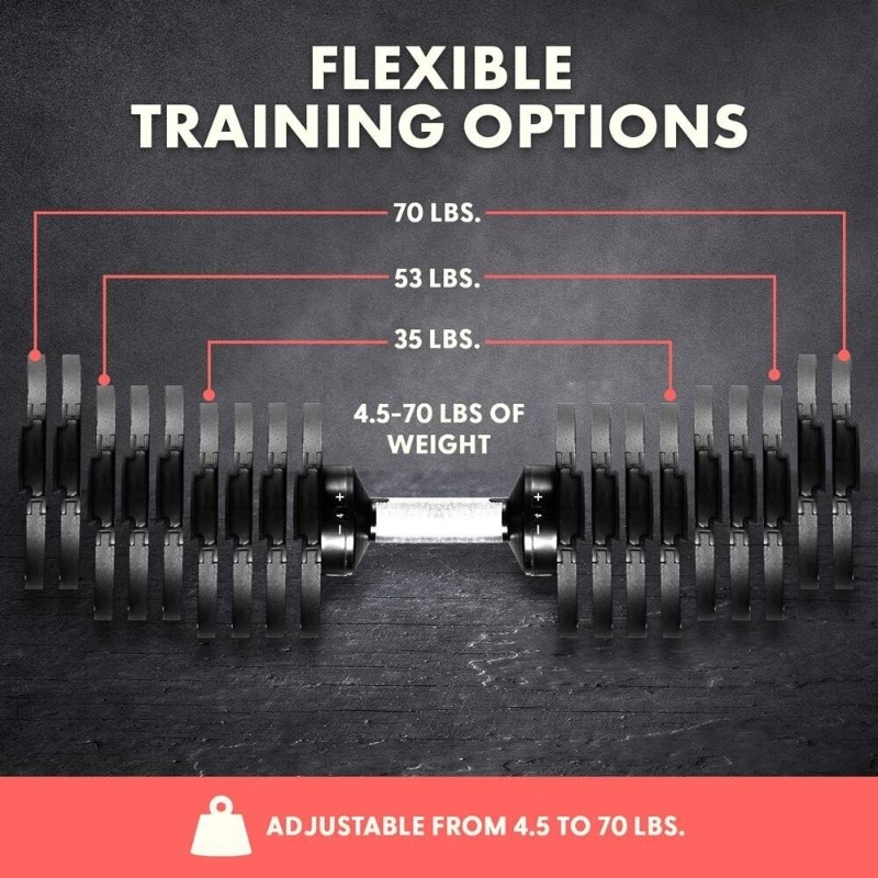 معدات لياقة بدنية كبيرة الحجم، - مراجعة Adjustable Dumbbell Pair 40Kg وسعره