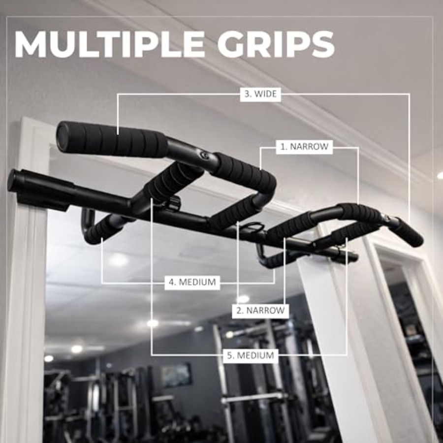 مجموعة قضبان سحب للباب مع أحزم - مراجعة Door Pull Up Bar No Screw وسعره